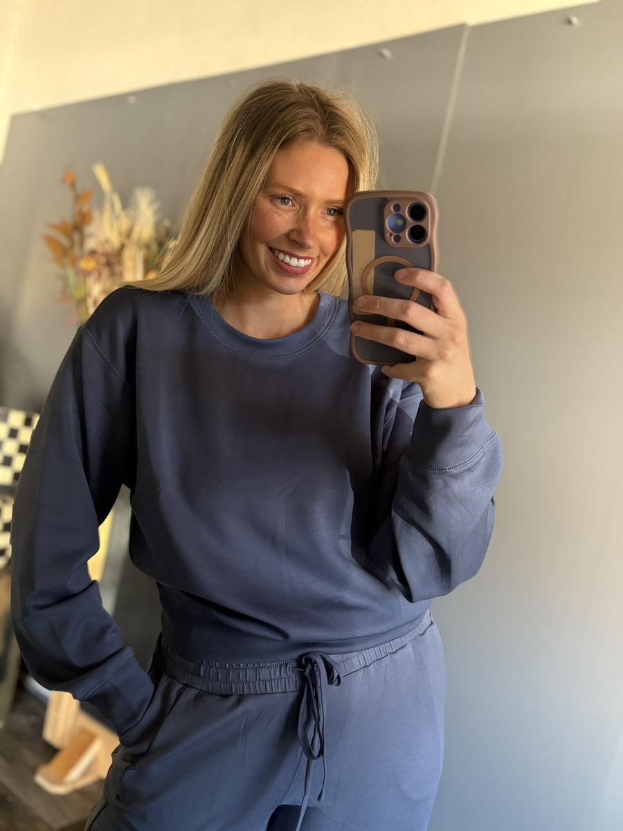 W118 Modal L/S Top - Dusty Navy