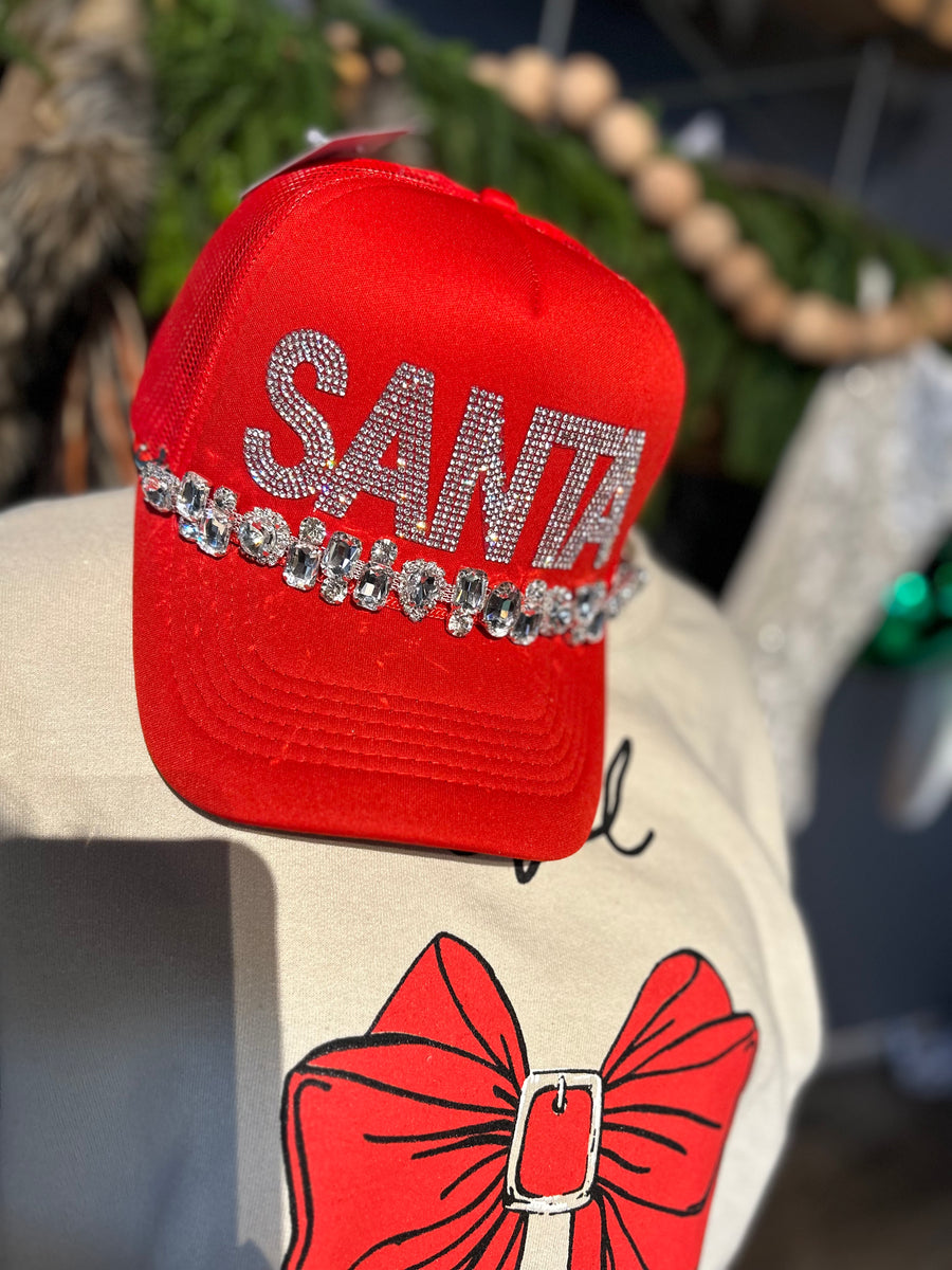 Rhinestone Santa hat