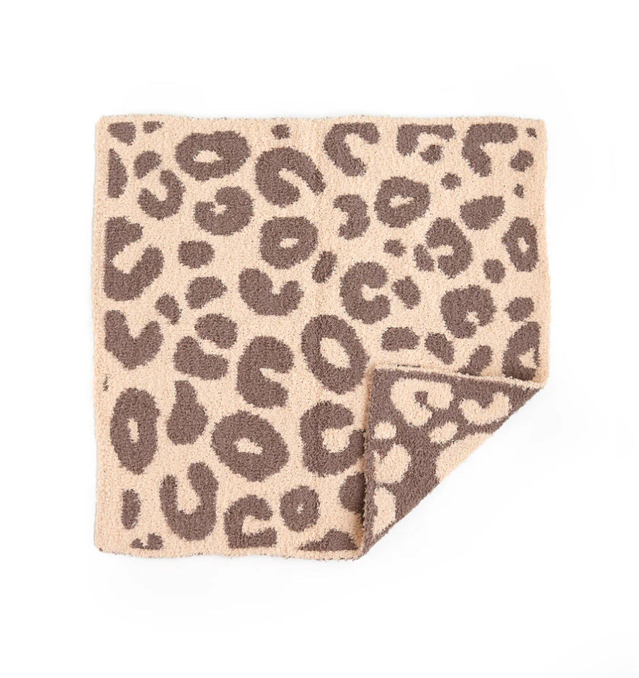 B1 Amari Leopard Plush Mini Cozy Soft Baby Blanket