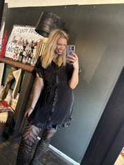 W41 Black Ribbed Dress