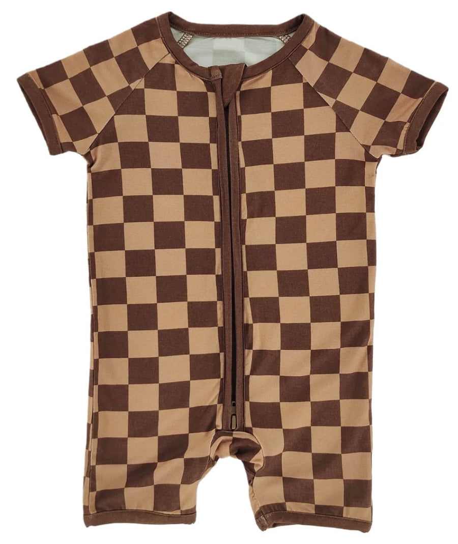 Espresso Checkered Romper