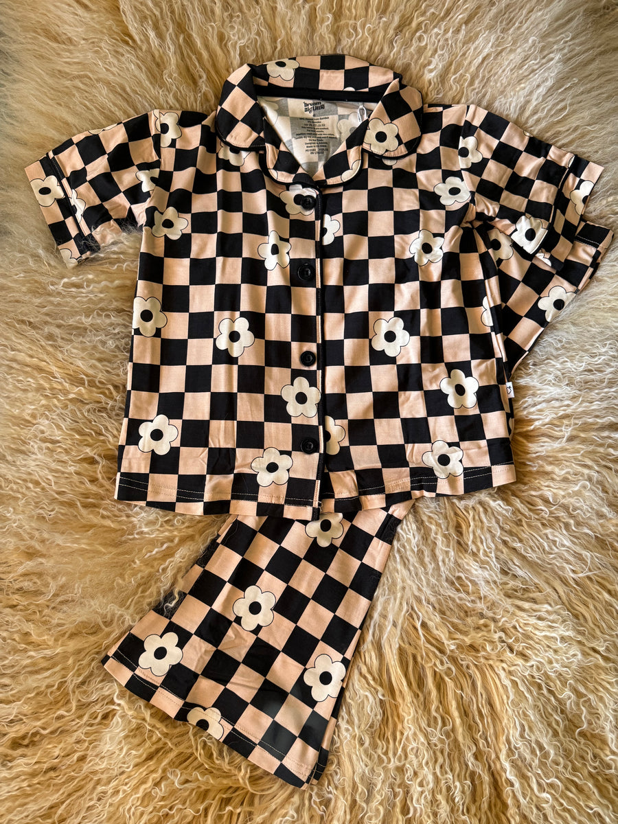 K42 Checkered Flower Bamboo PJ Set
