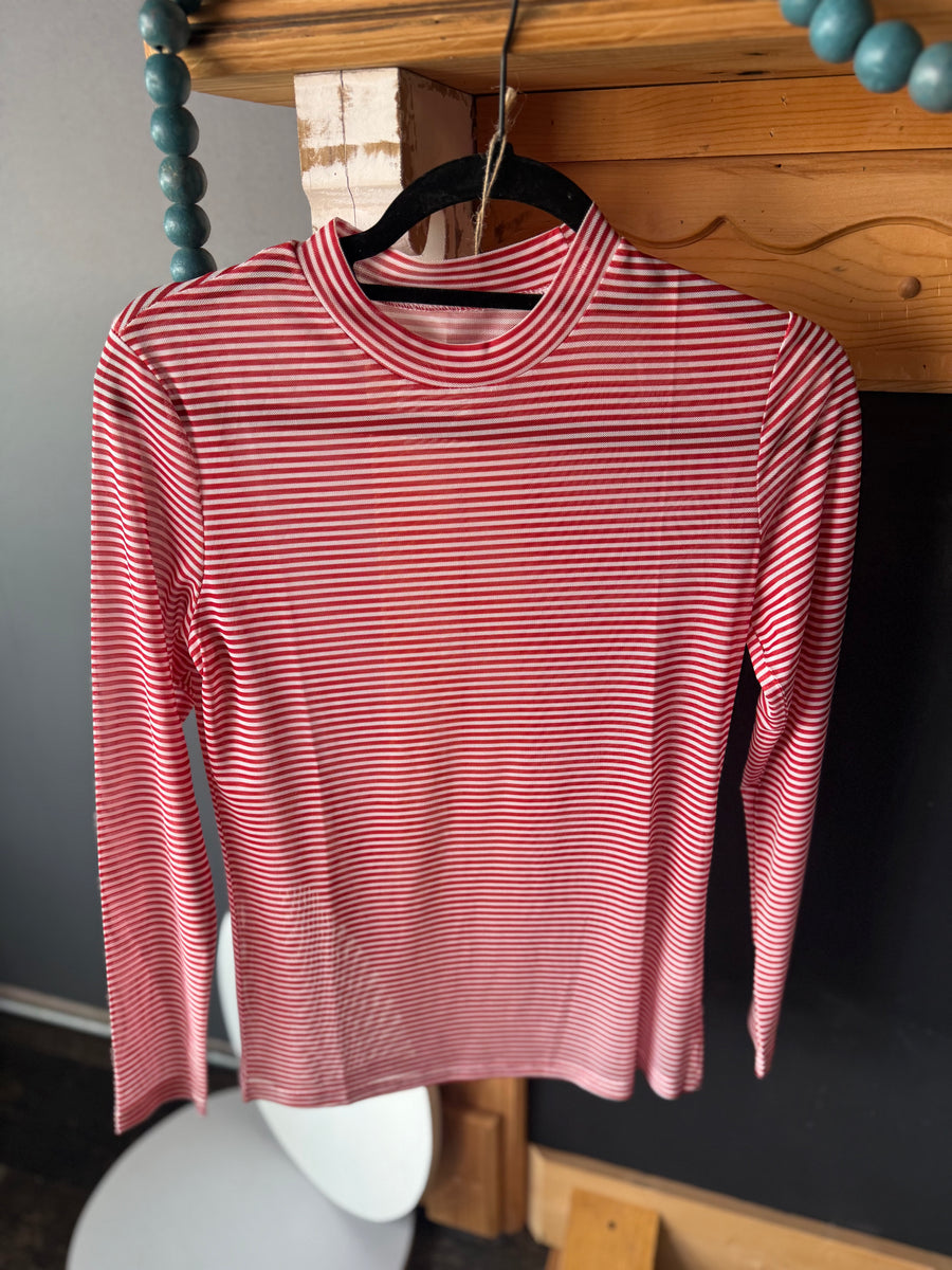 Mesh Shirt - Red Stripe