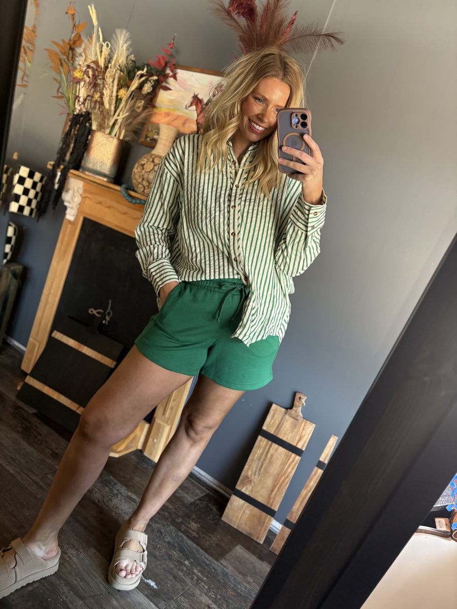 W113 Green Striped L/S