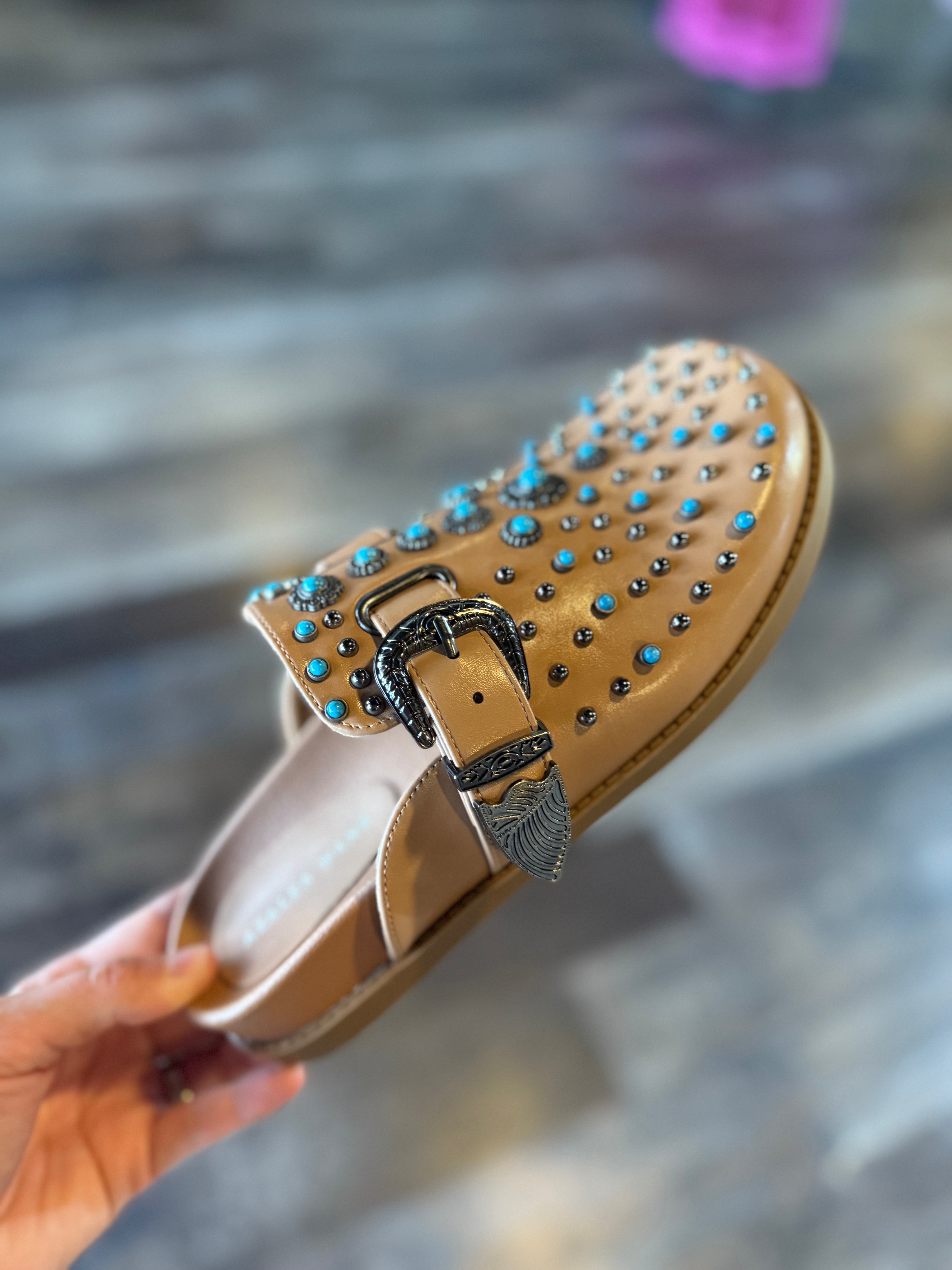 Tan Mule with Stones