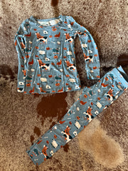 K108 Trick or Treat Farm Animals Longsleeve Set