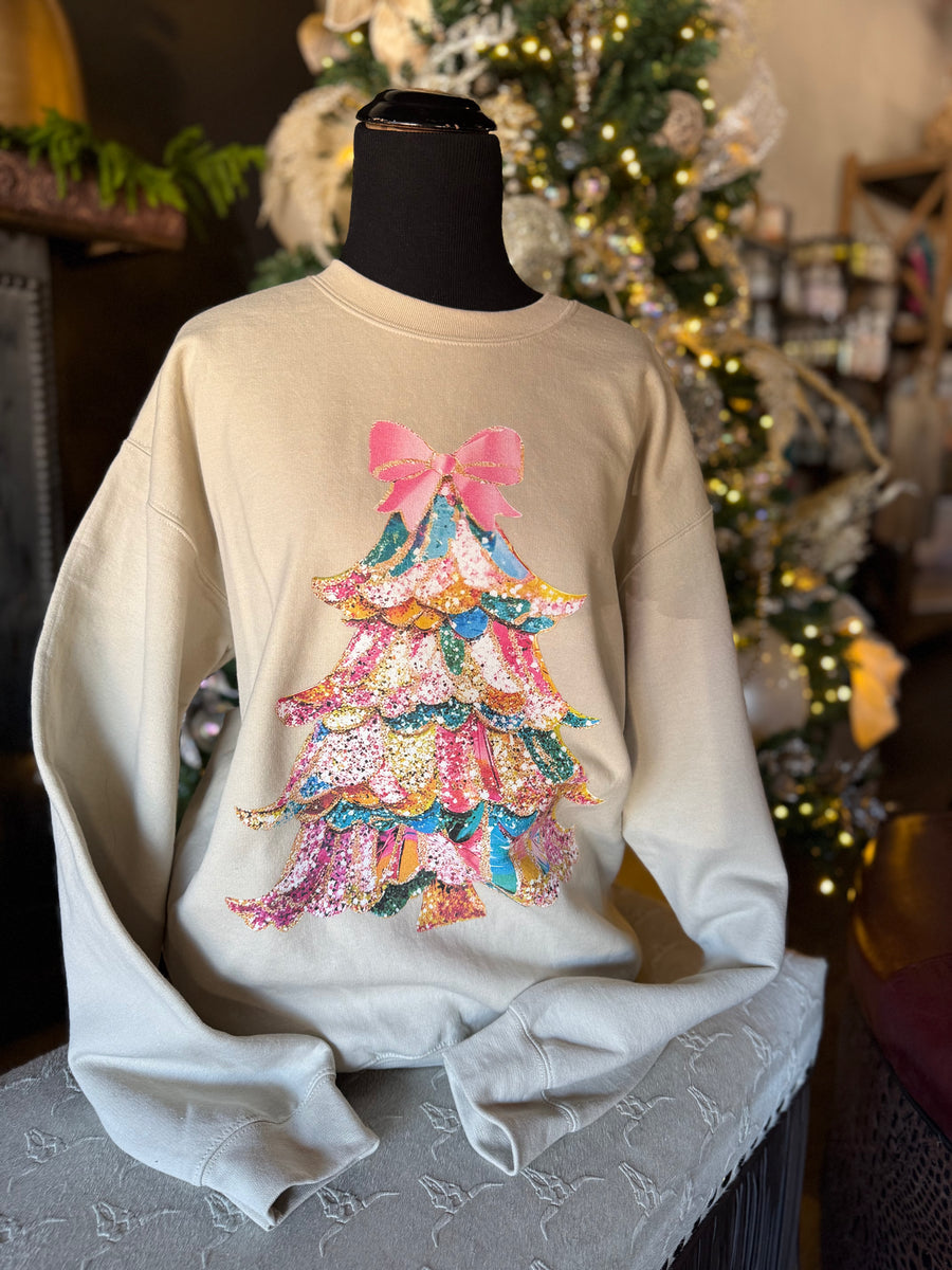 Tan Christmas Tree Sweatshirt