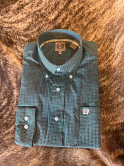 C5970 Men’s Long sleeve Turquoise and Purple Button up