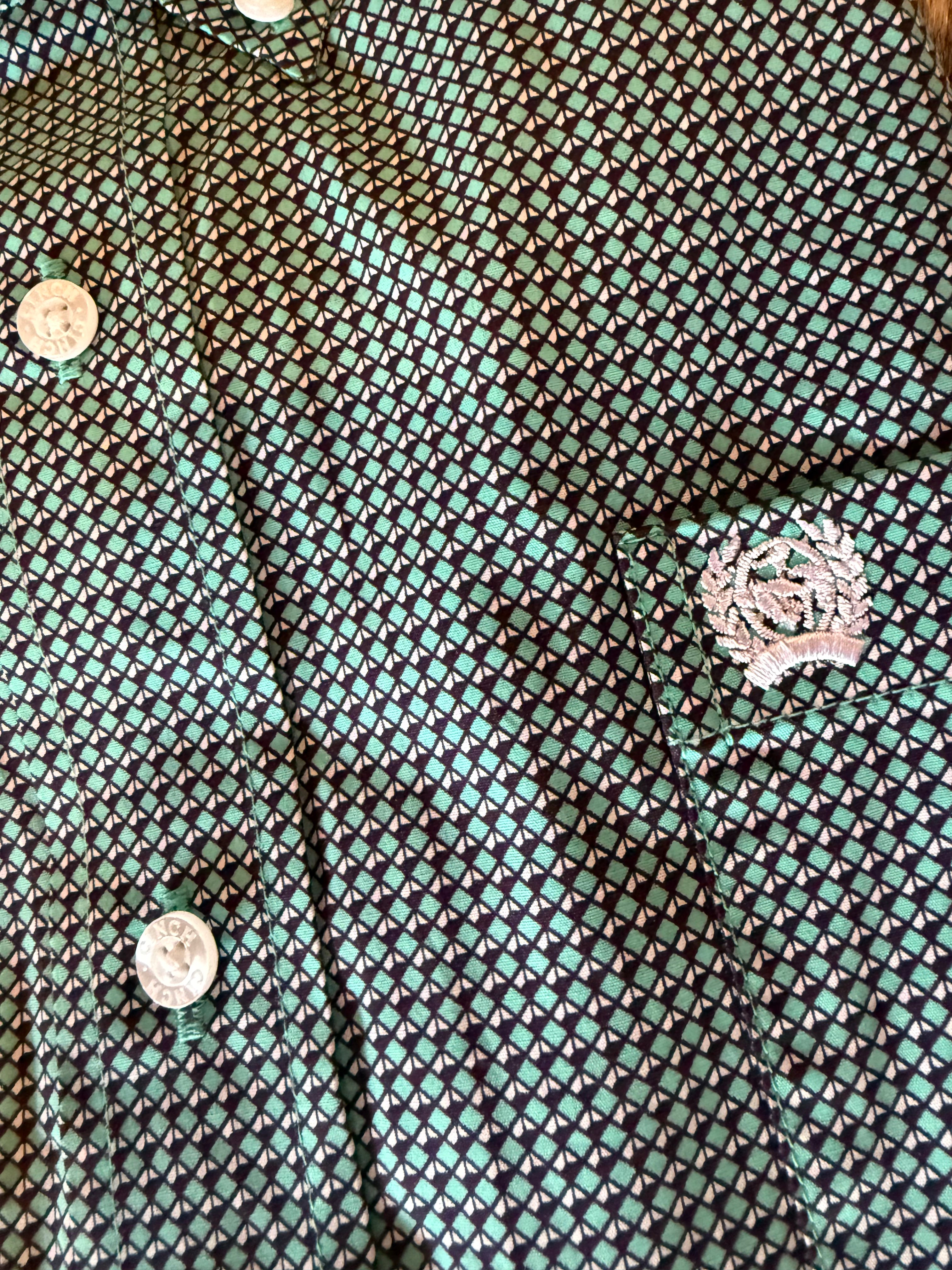 C5970 Men’s Long sleeve Turquoise and Purple Button up
