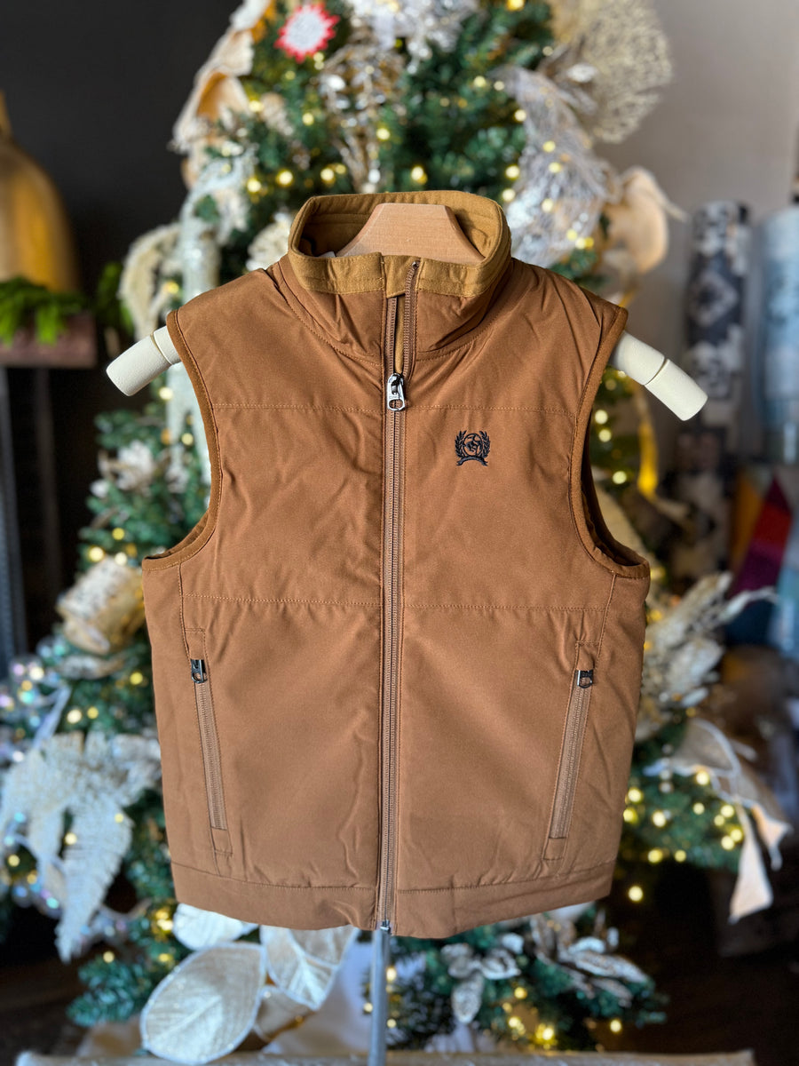 C0001 Boys Canvas Vest - Brown