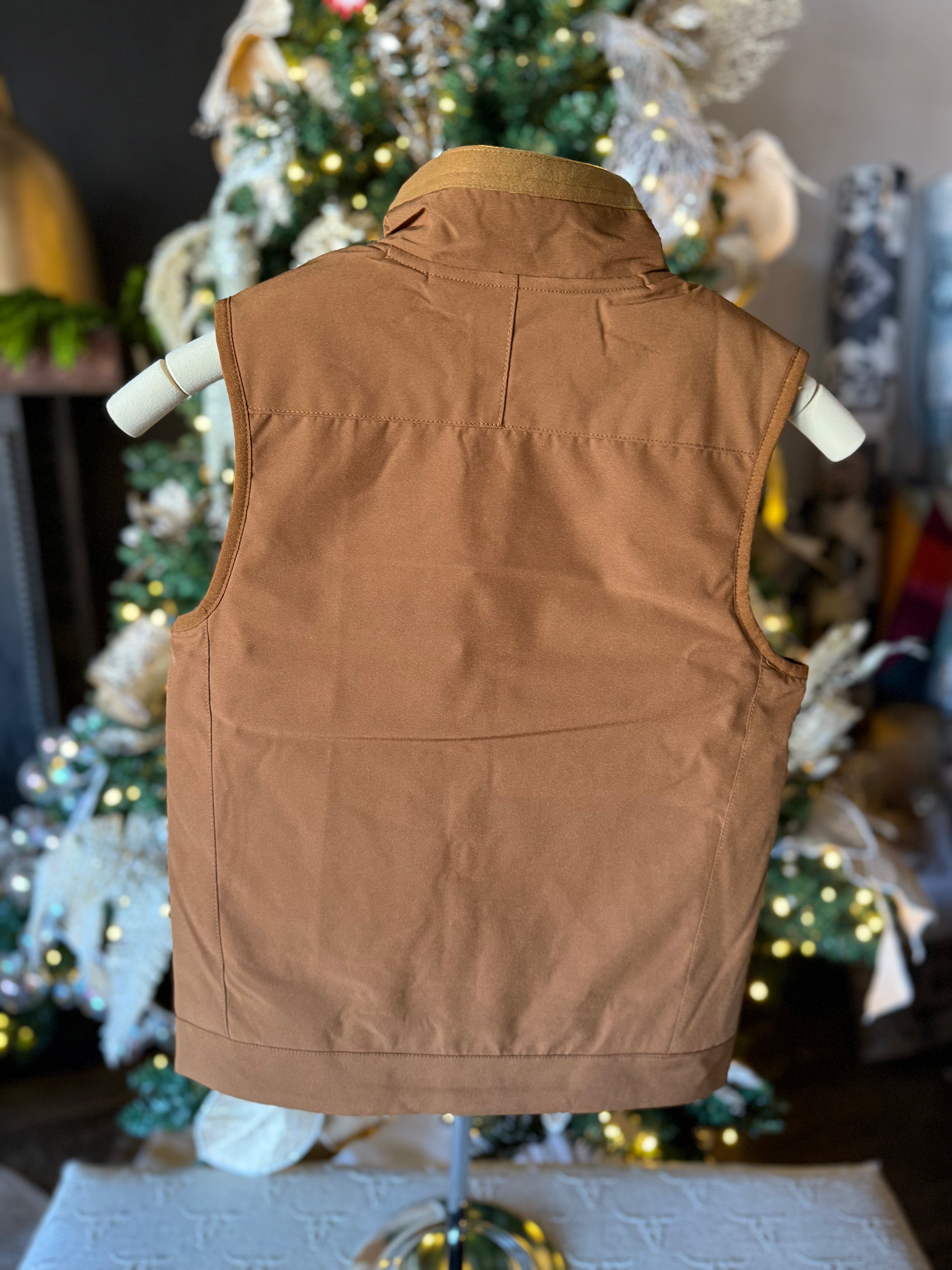 C0001 Boys Canvas Vest - Brown