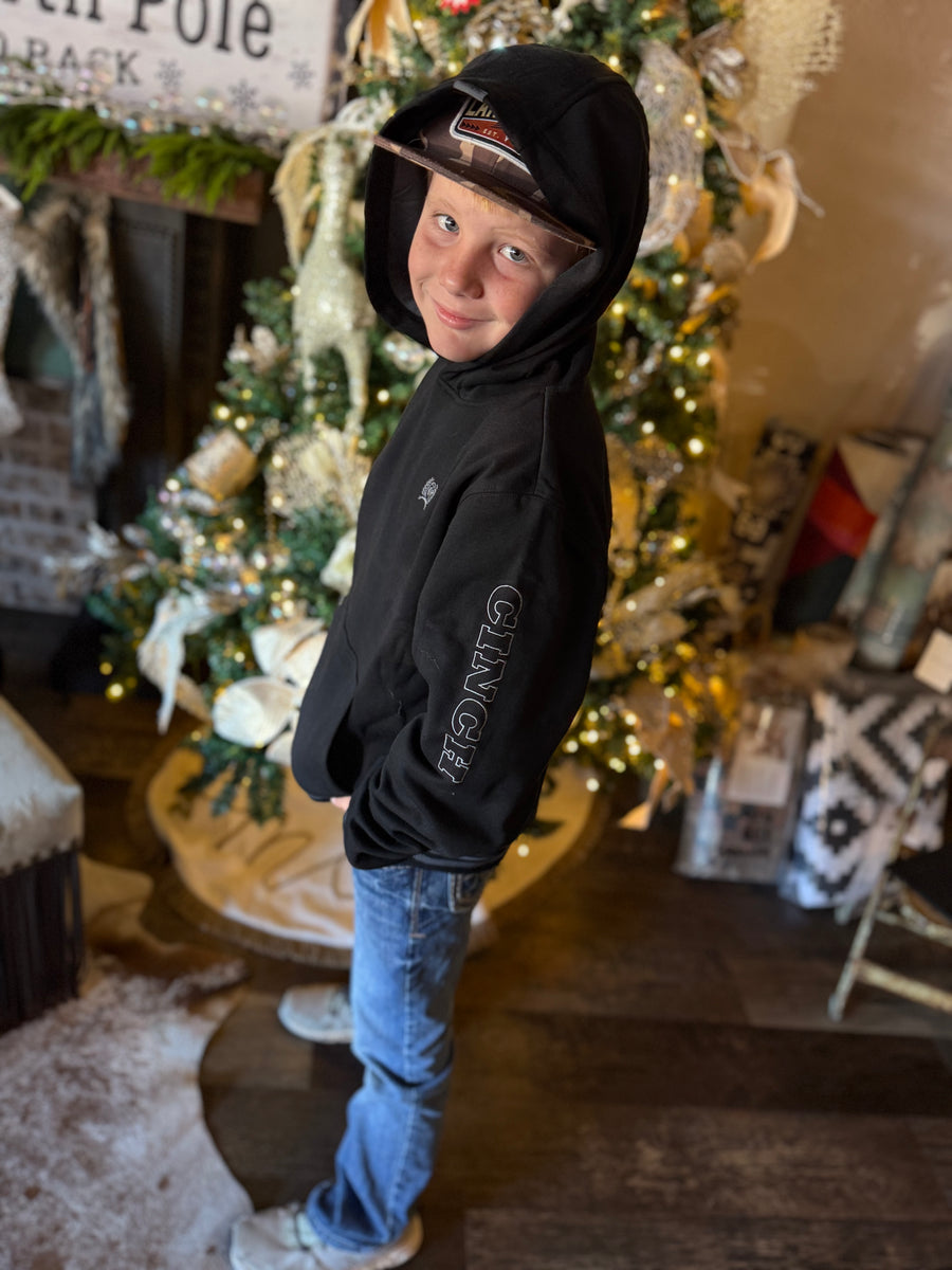 C0010 Boys Pullover Hoodie / Black