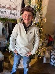 C0003 Boys 1/4 Zip Sweater-Gray