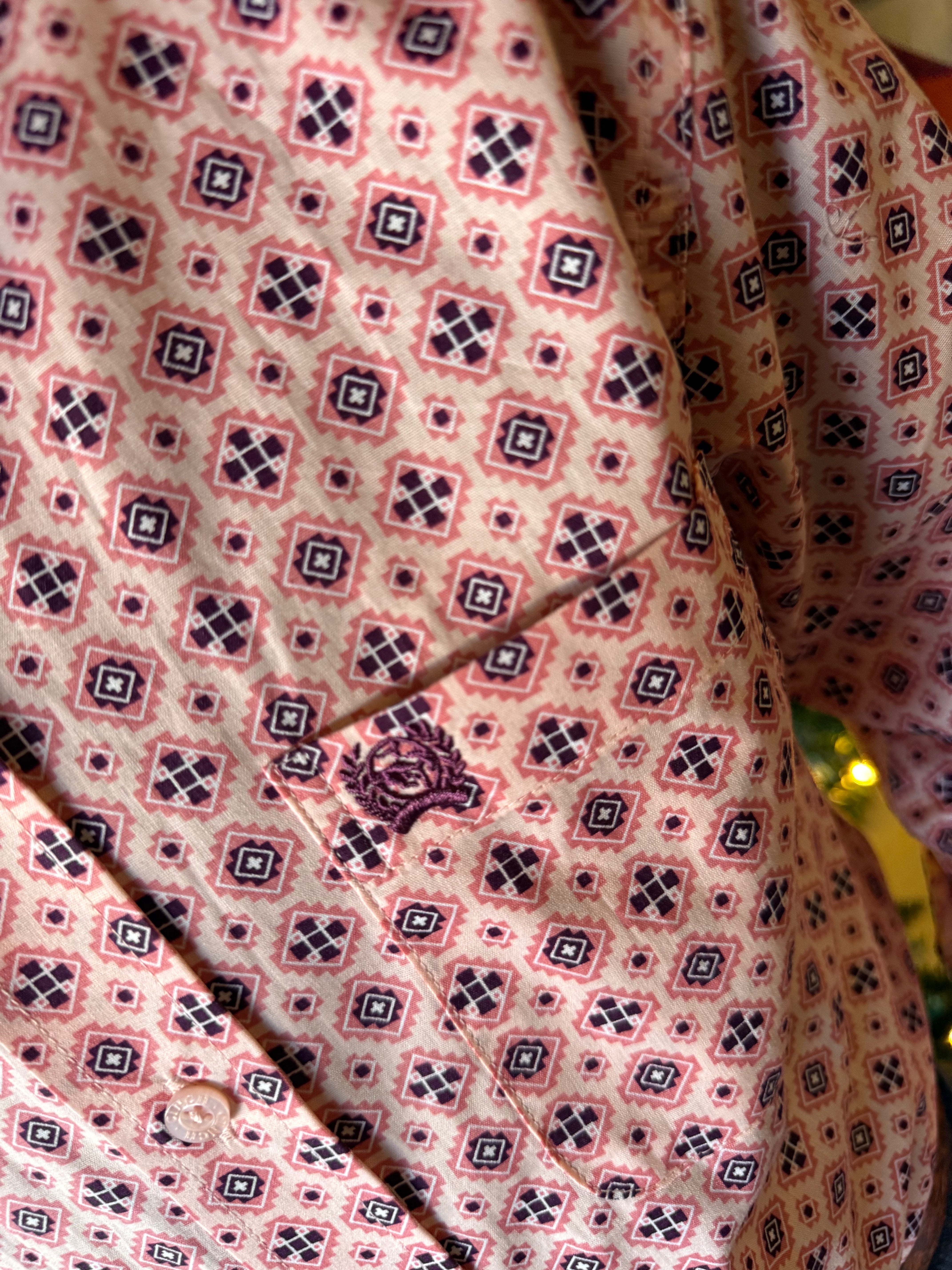 K8 Boys Light Pink Long Sleeve Button Up