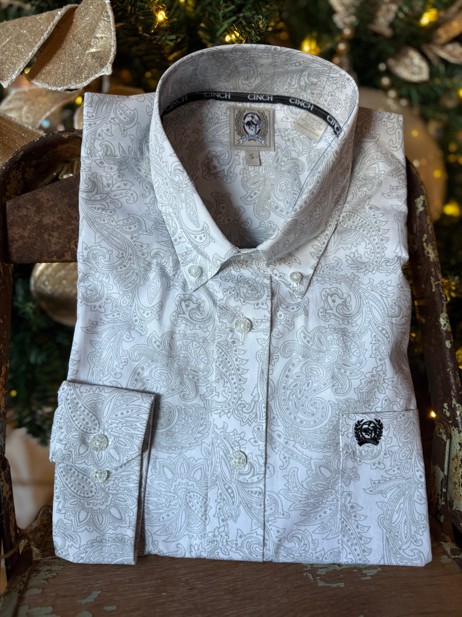 C5984 Men’s L/S Print / White