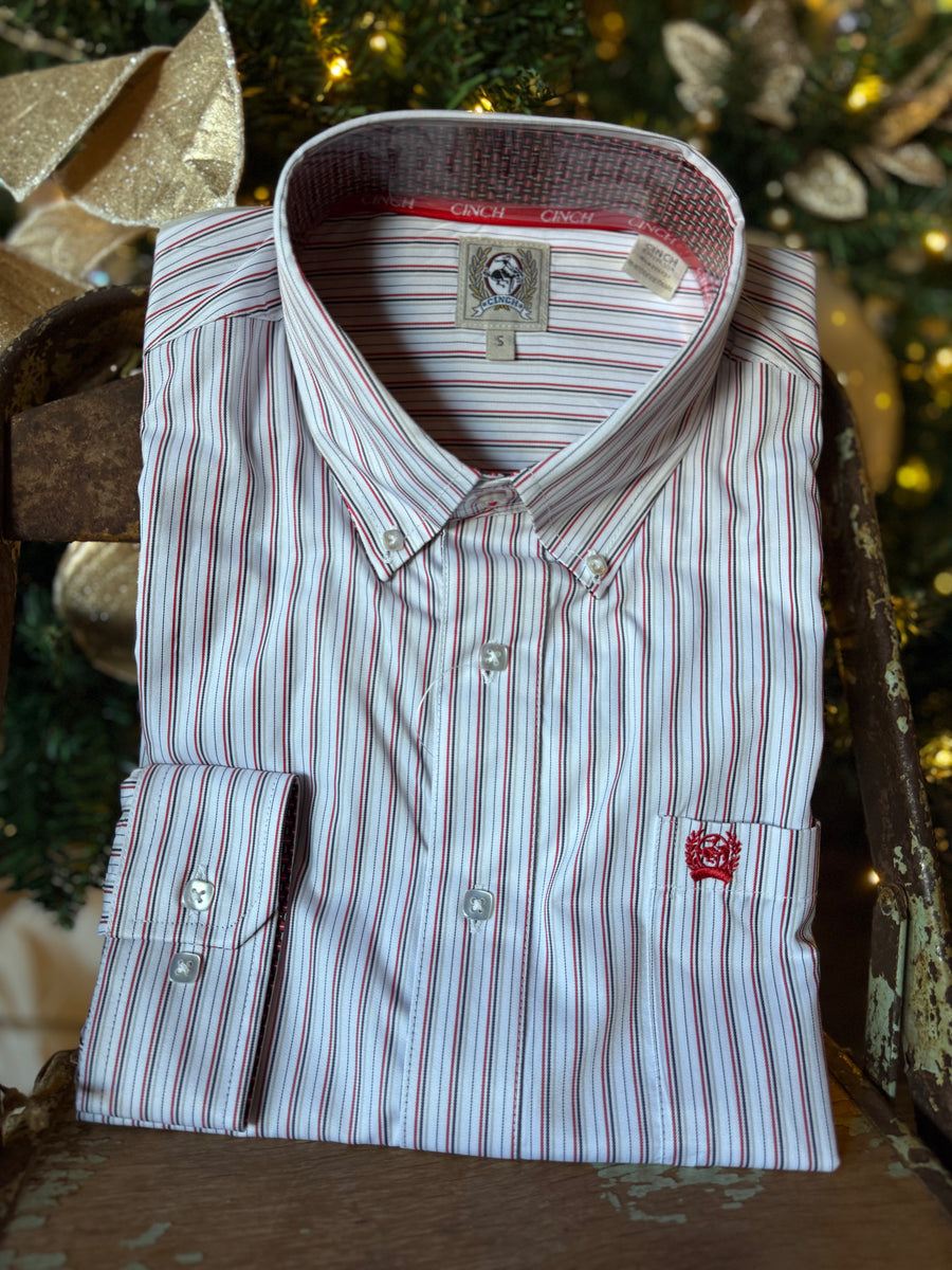 C5995 Men’s L/S Stripe / White