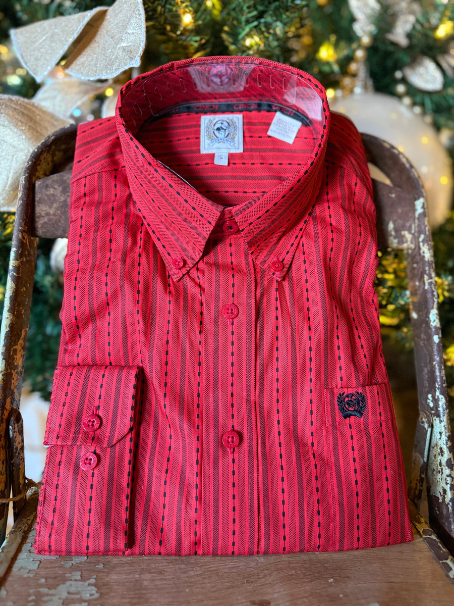 C5991 Men’s L/S Print / Red