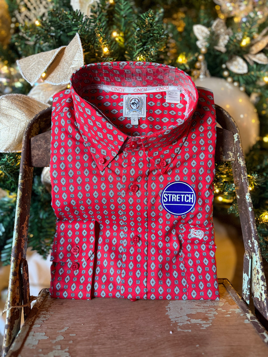 C5994 Men’s L/S Print / Red