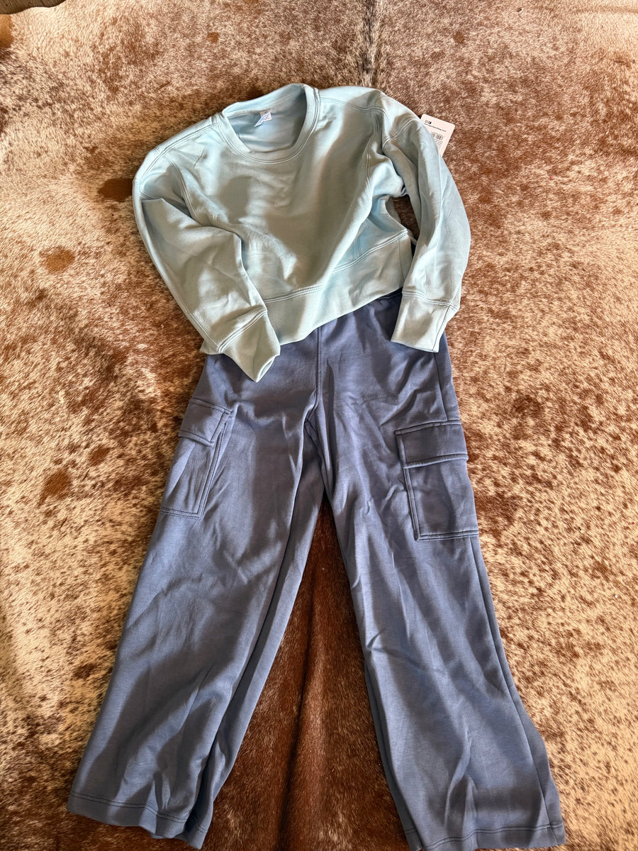 Kid Cloud Scuba Pullover Pant Set - Blue