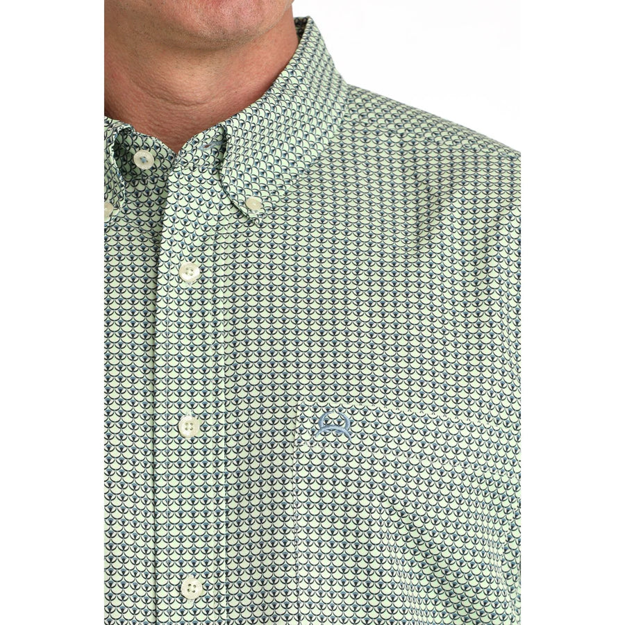 C4164 Green Short Sleeve Button Up