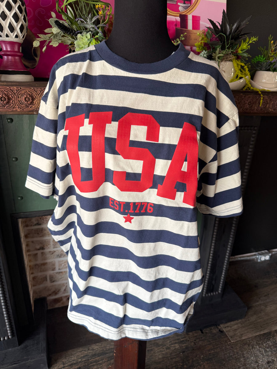 Striped USA Tee