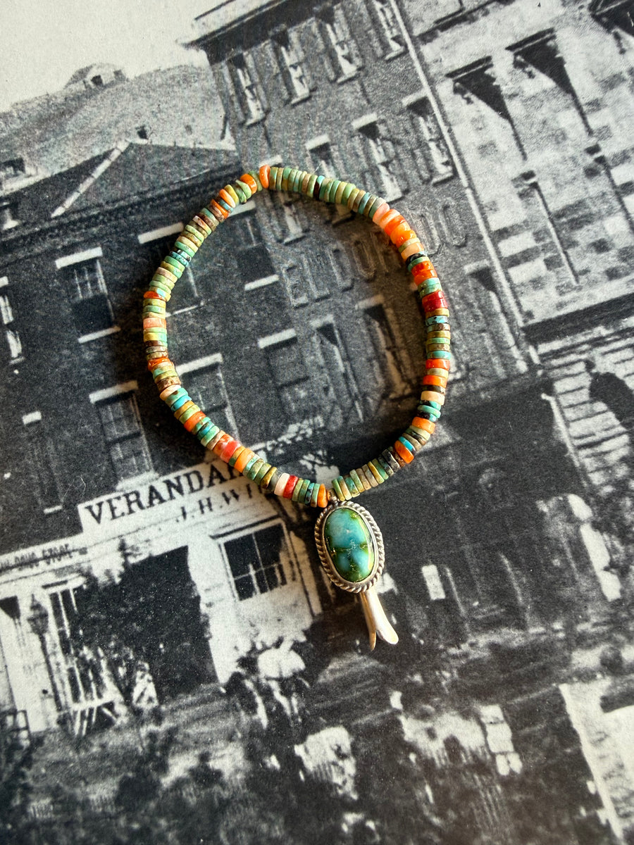 T32 Multi Stone Stretch Bracelet w/ Blossom