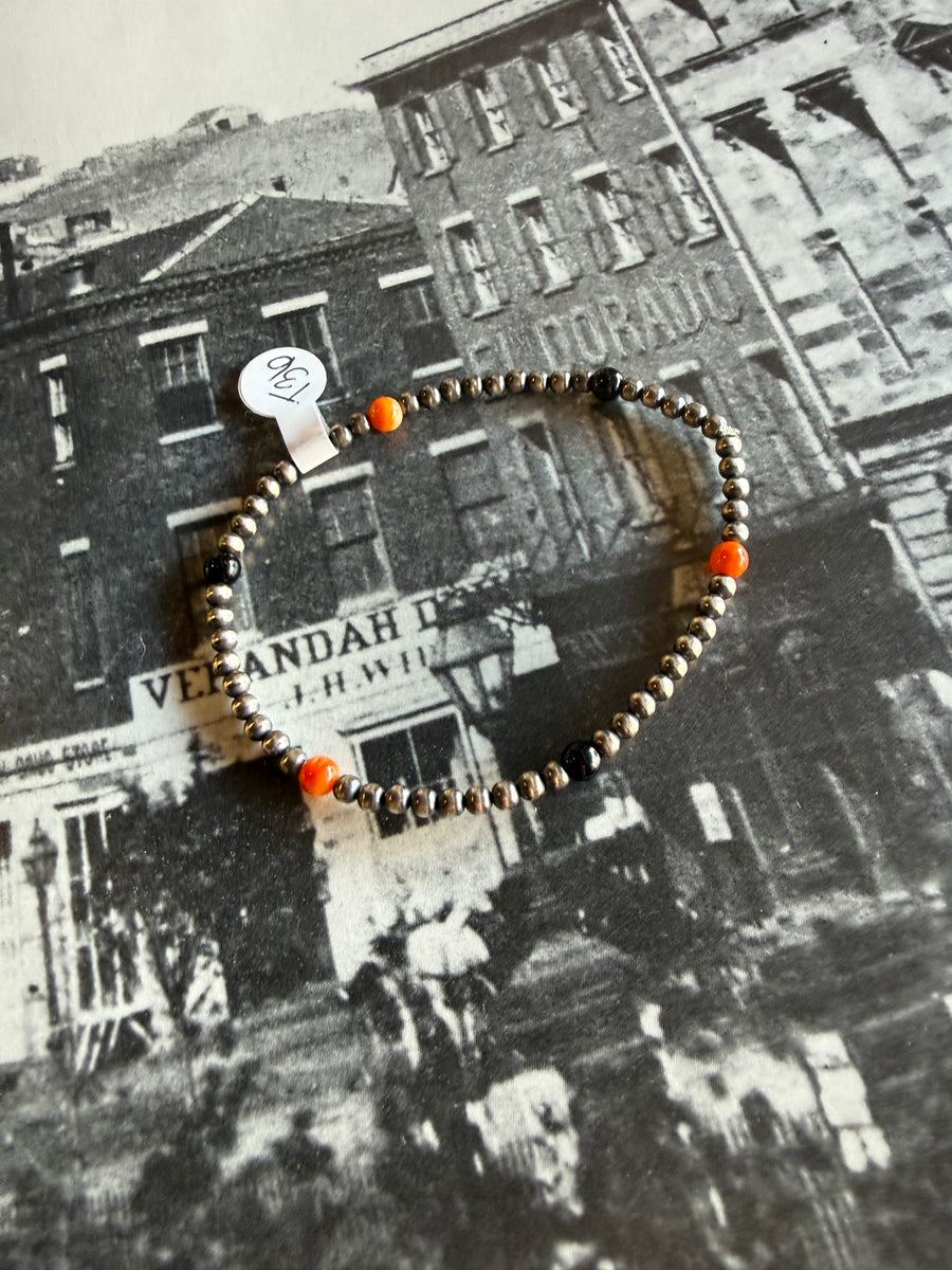 T36 Pearl Stretch Bracelet w/ Spiney