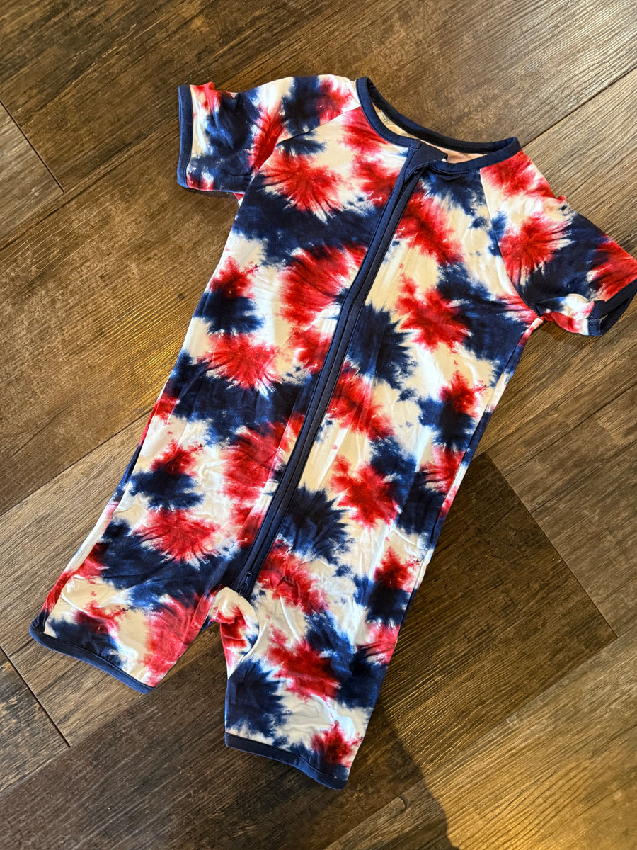 Firecracker Tie Dye Bamboo Short Romper
