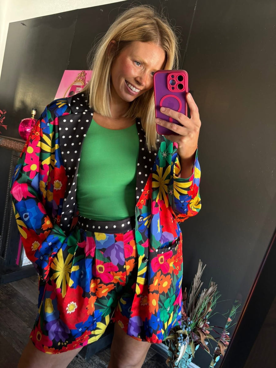 Flower Blazer Short Set