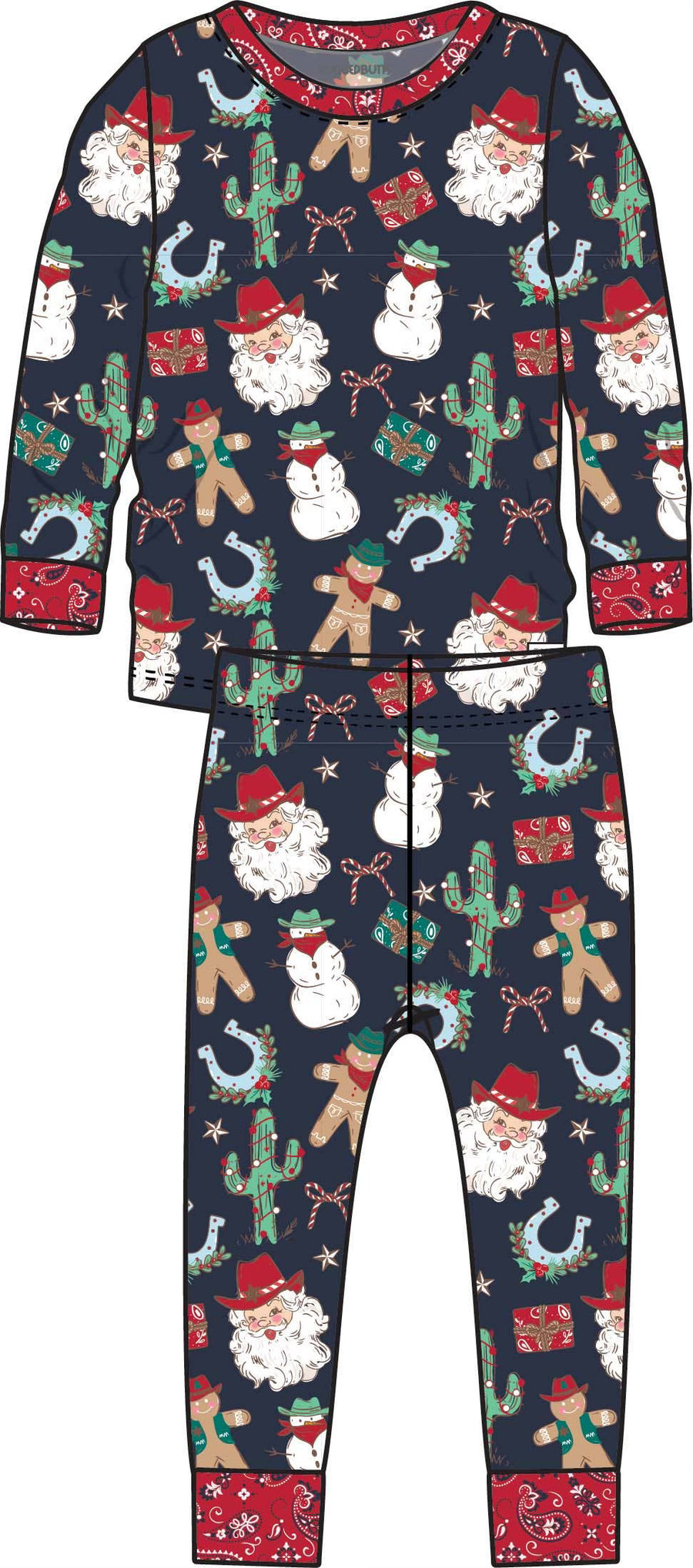 Giddy Up Santa Long Sleeve Bamboo PJ Set