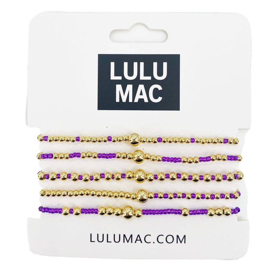 Purple and Gold Bracelets