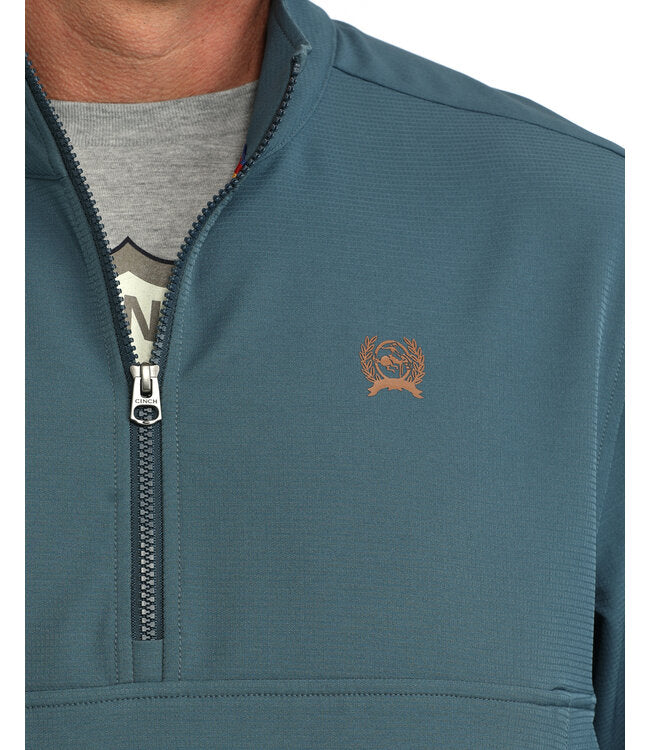 M002 Teal Quarter Zip Pullover