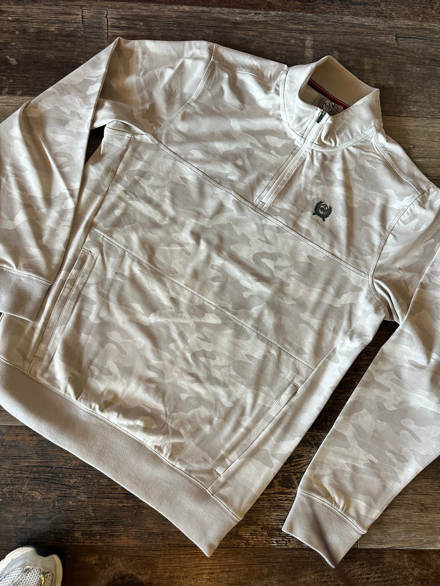 M001 Gray Camo Quarter Zip Pullover