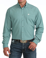 M136 Cinch Arenaflex Blue Long-sleeve Button Up