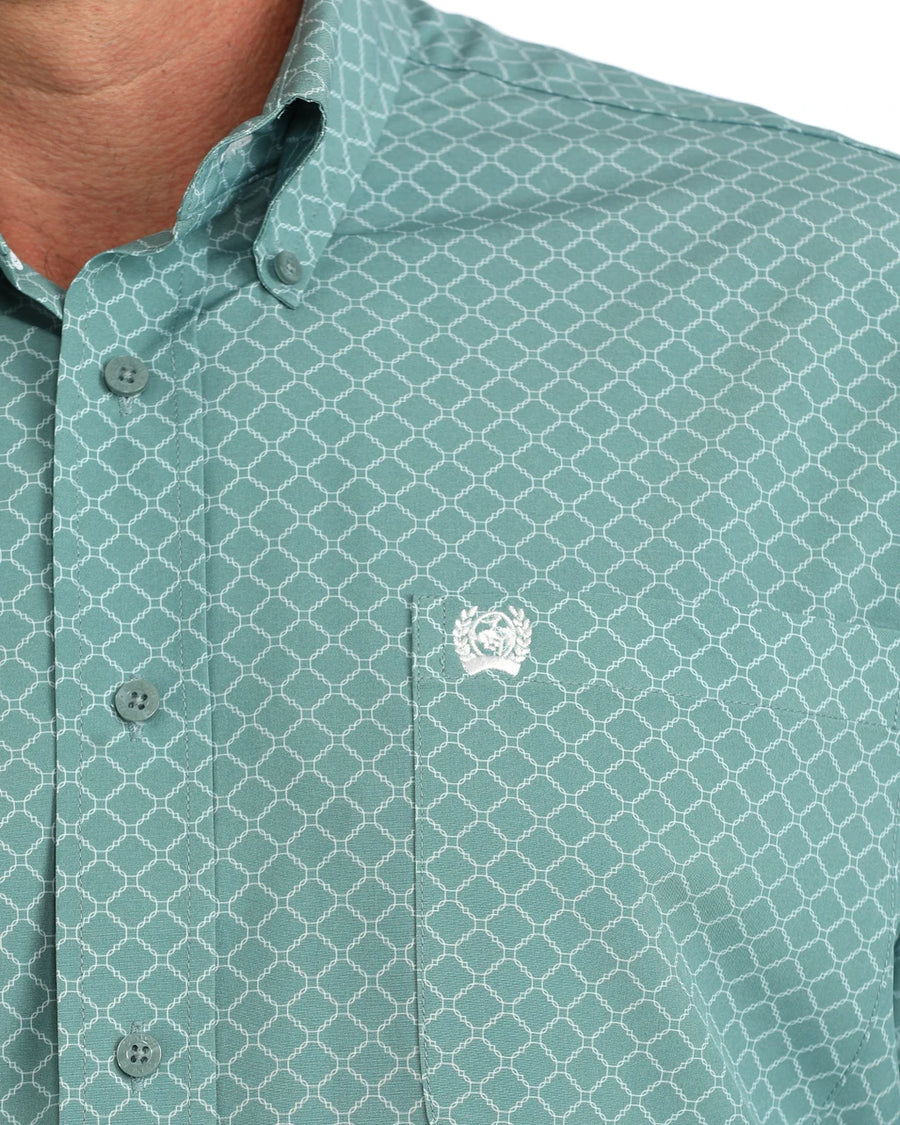 M136 Cinch Arenaflex Blue Long-sleeve Button Up