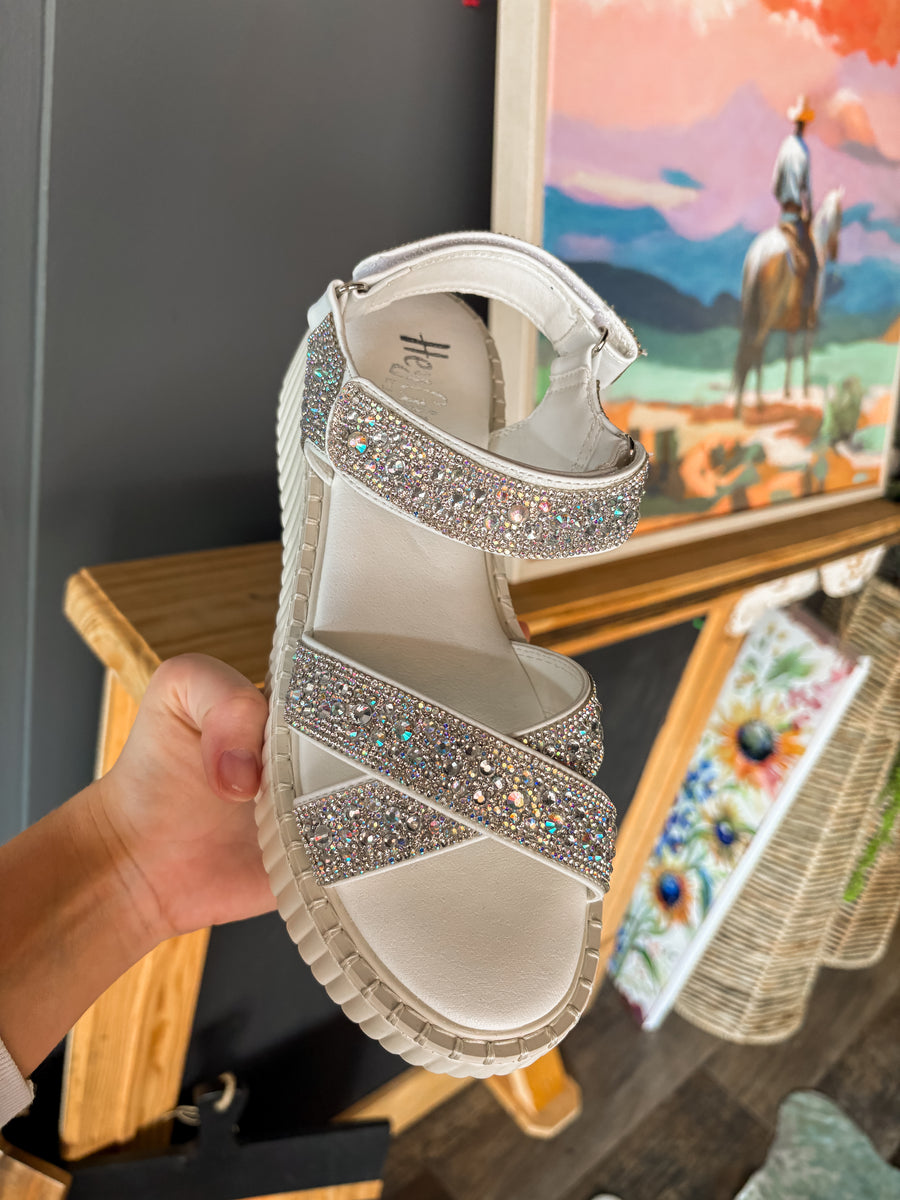 Clear rhinestone sandals