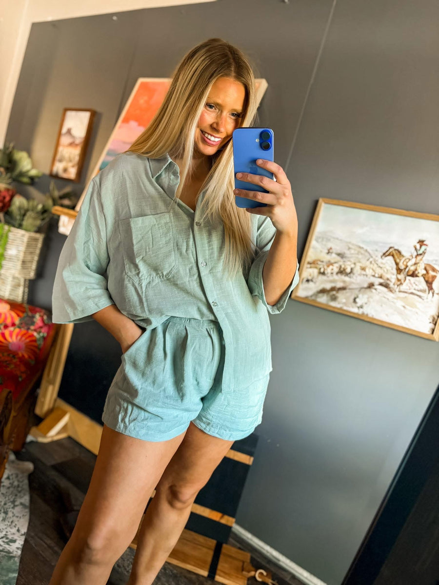 Light blue short set