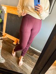 Burgundy soft joggers