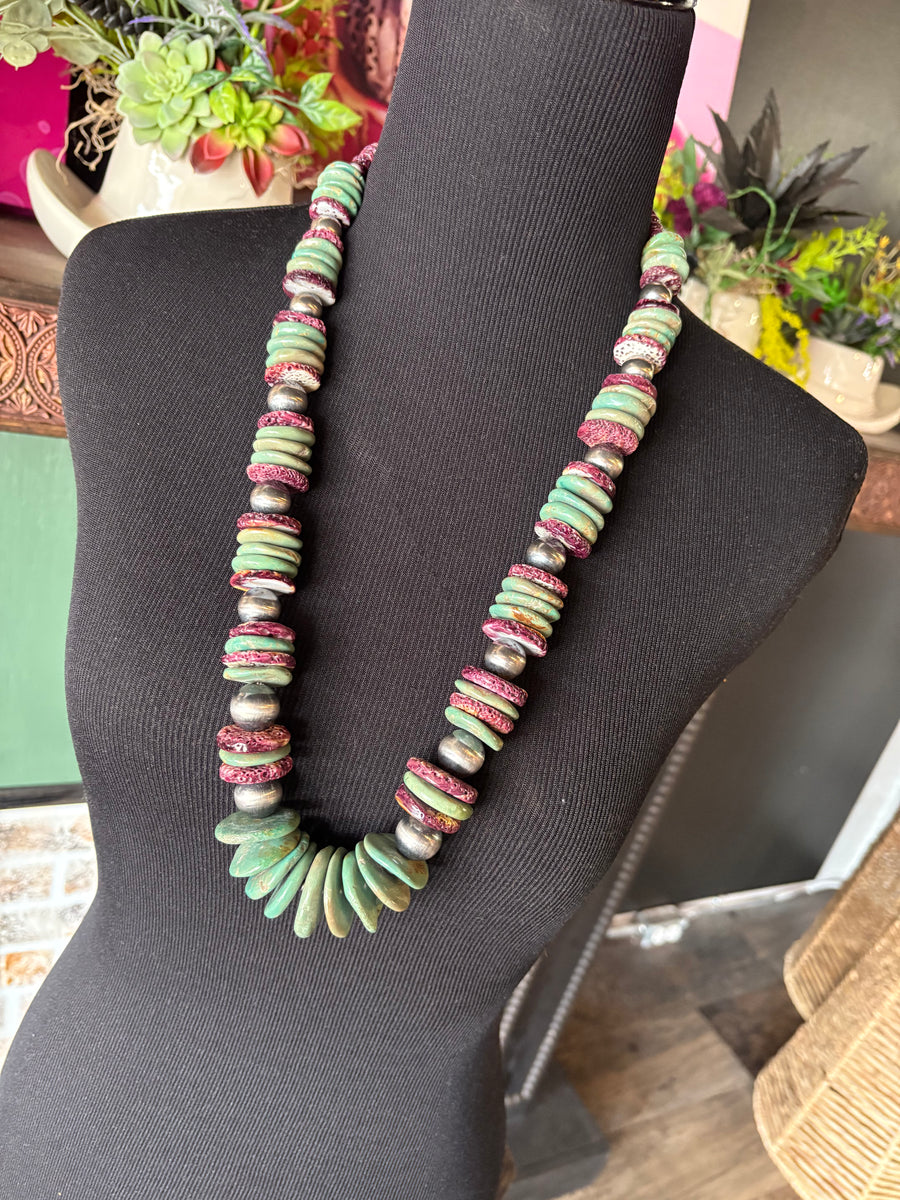 T6 Purple Spiney Turquoise Necklace