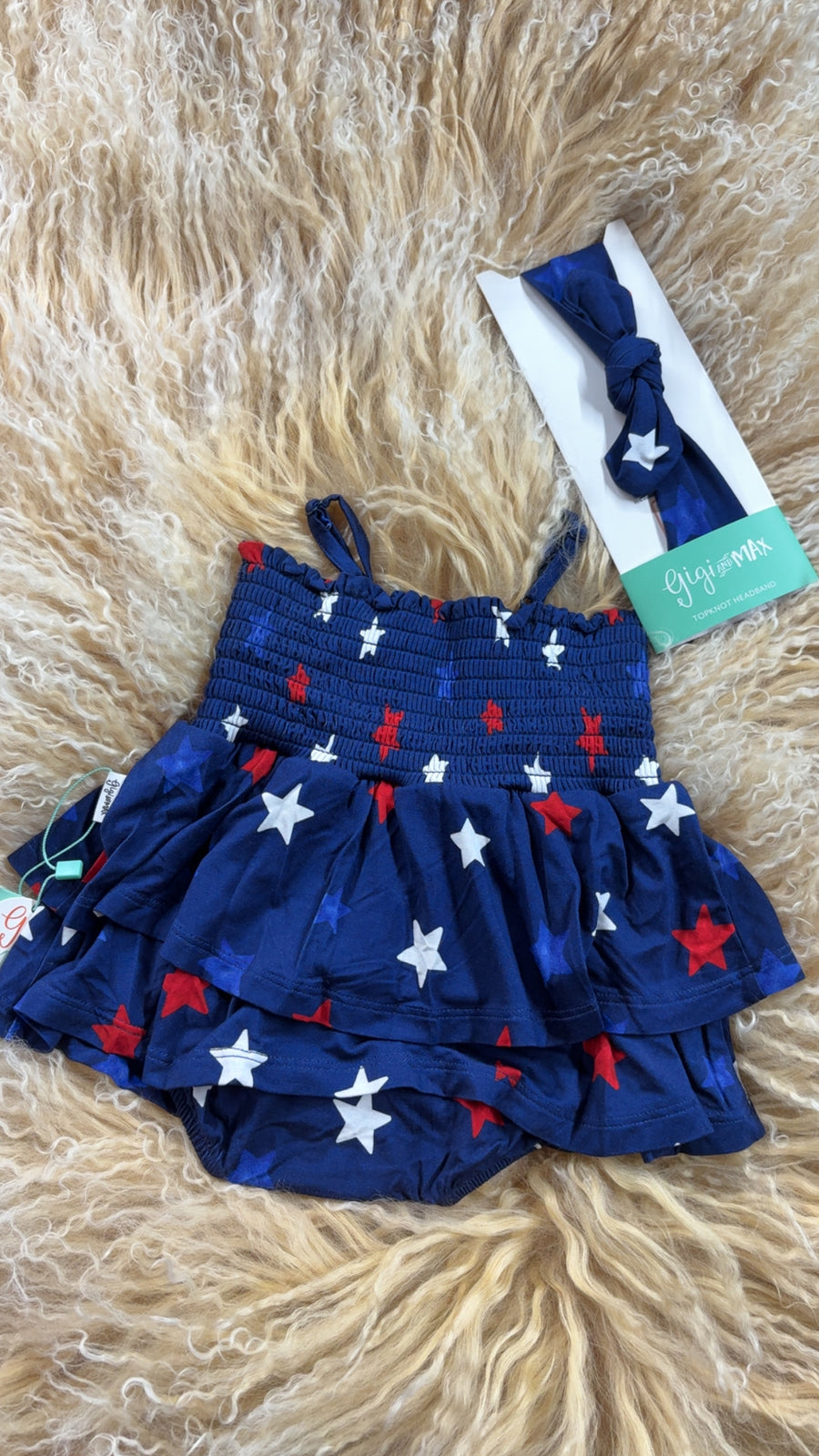 Red, White, & Blue Star Dress w/ Bow