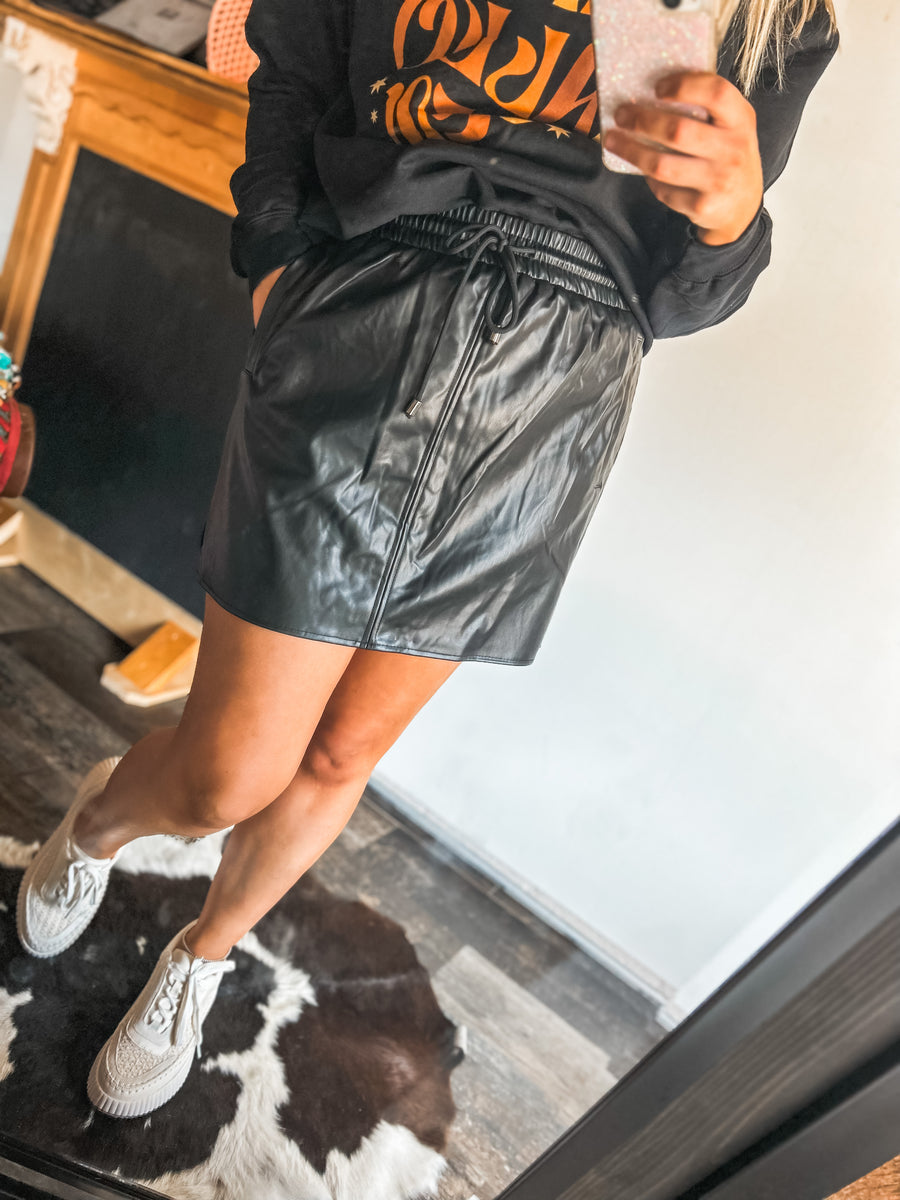 Black Faux leather Skirt